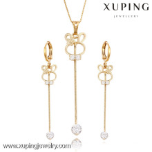 63739 Xuping new fashion cute design gold plated drop pendant and earring